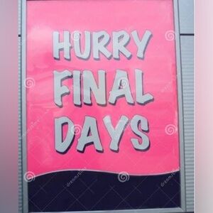 SEND REASONABLE OFFERS Final days before closing closet